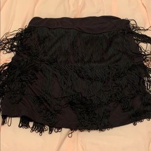Black Fringed Skirt Size Medium